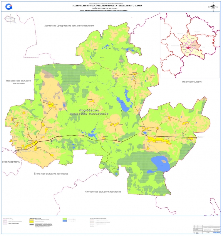 Карта административных границ Перёдского сельского поселения