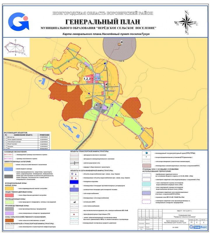 Карта генерального плана. Населённые пункт п. Тухун